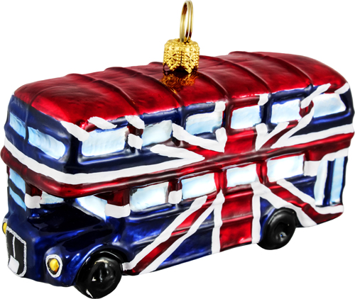 British Double Decker Bus- Union Jack Flag Version