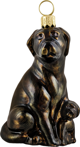 Labrador Retriever- Chocolate Mother with Puppy