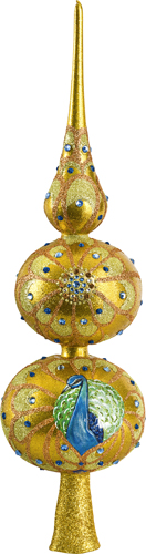 Peacock Jeweled Finial- Golden Color Version