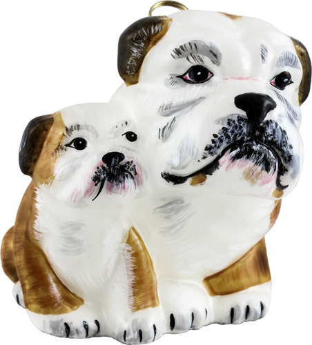 Bulldog Mother with <br>Puppy- Light Tan Markings