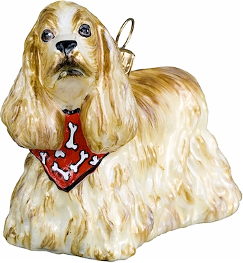 Cocker Spaniel Blond <br>with Bandana