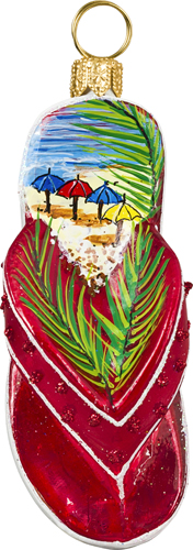 Flip Flop Beach Umbrella Version- Red