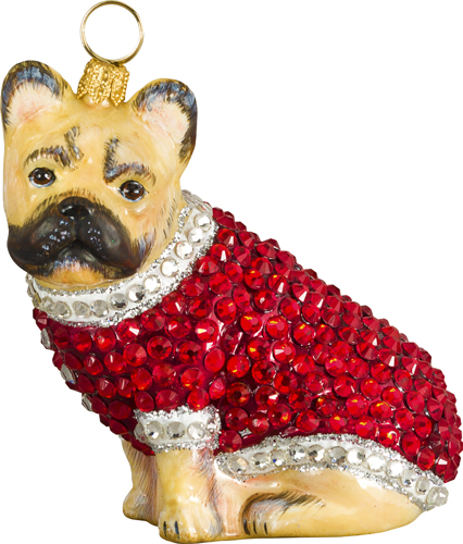 French Bulldog Cream with Crystal Encrusted Coat