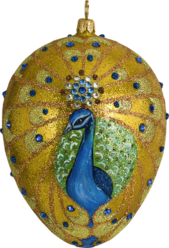 Golden Peacock Jeweled Egg