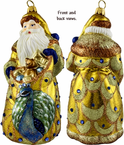 Golden Peacock Jeweled Santa