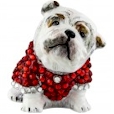 Bulldog with crystal encrusted coat.
