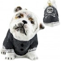 Bulldog in Gray Flocked Coat ornament