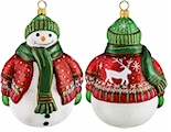 Snowman with Nordic sweater ornament.
