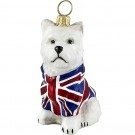 Union Jack flag west highland terrier ornament.