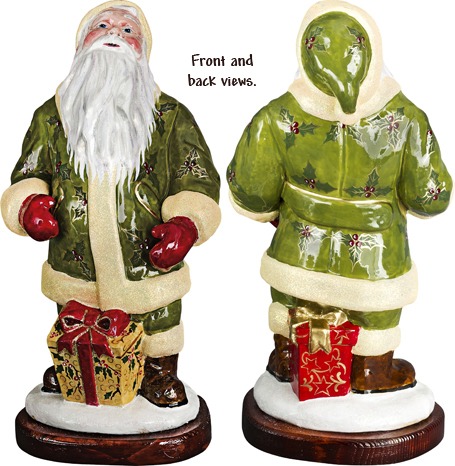 Krakow Santa- Green Holly Berry Version