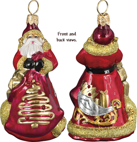 Mini Red & Gold Sleigh Santa