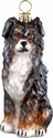 Australian Shepherd glass Christmas ornament.