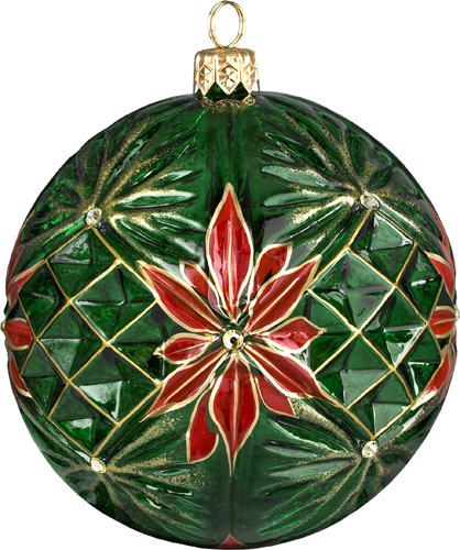 Poinsettia Ball with Crystal Cuts