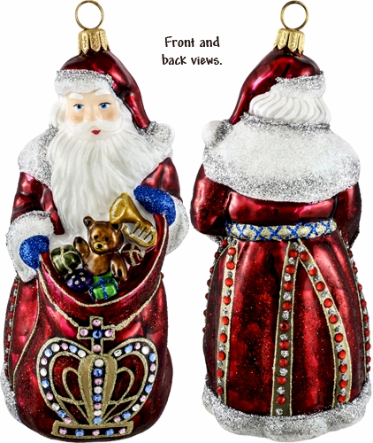 Red Crown Jeweled Santa