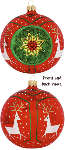 Ukraine Pysanky Reindeer Reflector Ball