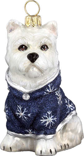 Westie with Snowflake Coat