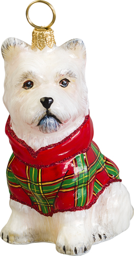 West Highland Terrier with Tartan Plaid Hoodie